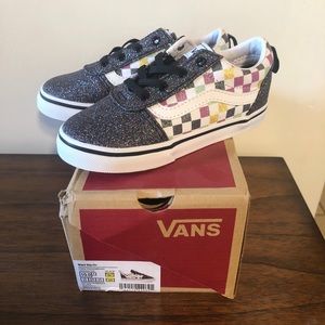 Vans Glitter Checkboard Ward Slip Ons Toddler 10